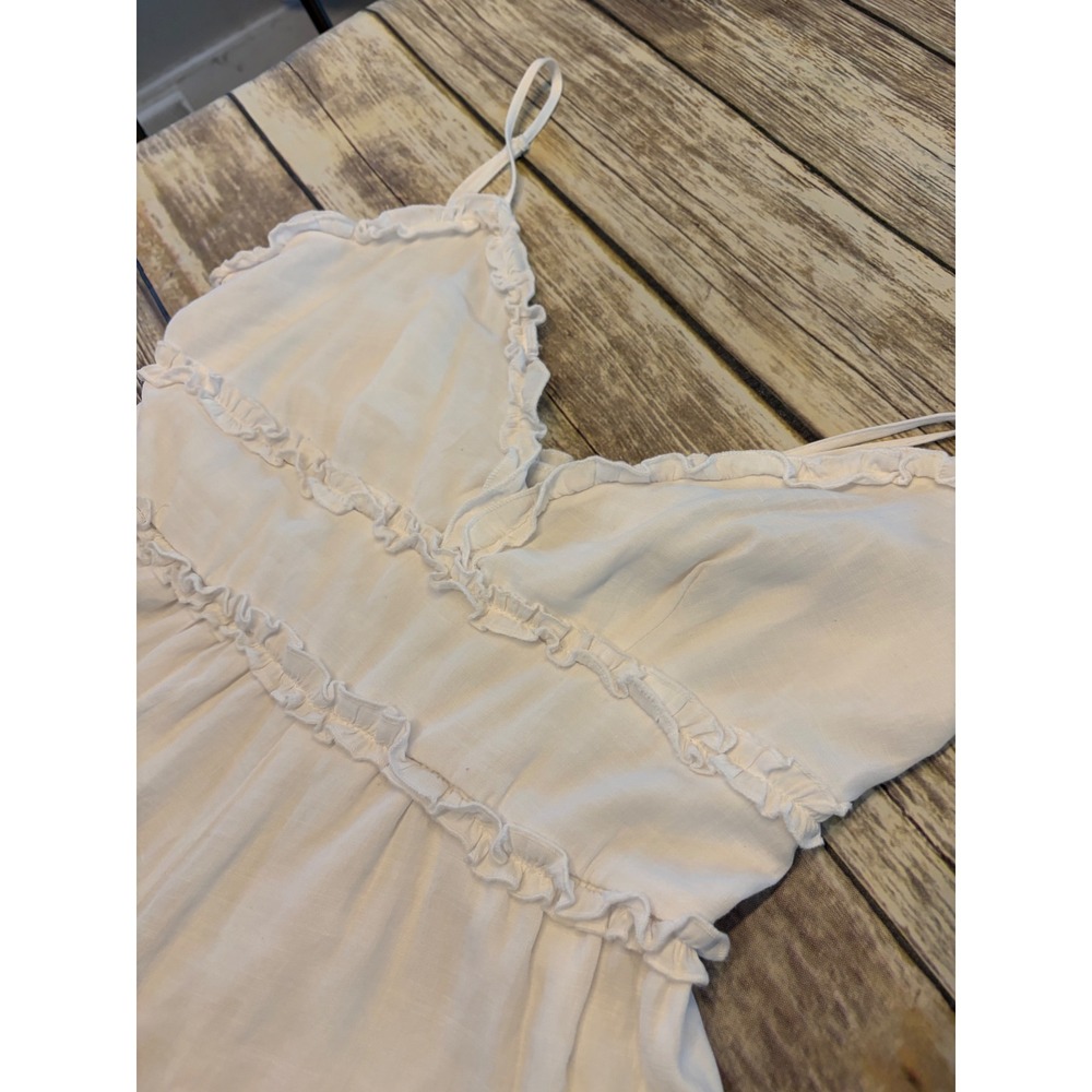 Trixxi Womens White Ruffle Sleeveless Shorts Romper XL Boho Festival Cottage - Picture 3 of 8